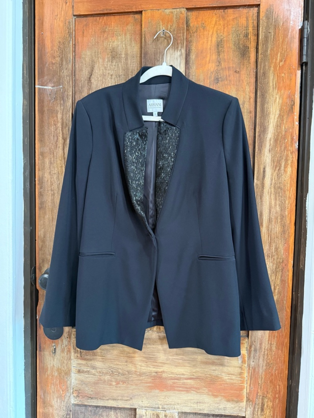 Armani Collezioni Black Open-Front Women's Blazer
